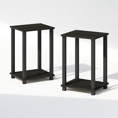 Furinno Simplistic Set of 2 Toolless 2-Tier Night Stand, Espresso - Image 7