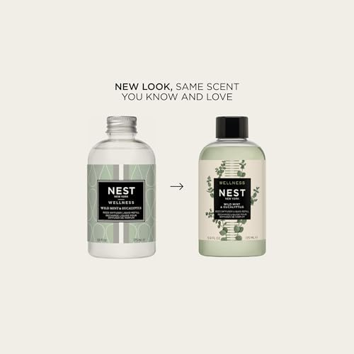 NEST New York Reed Diffuser Liquid Refill, Wild Mint & Eucalyptus - 5.9 fl oz - Fragrance for Up to 90 Days - Flame Free - Image 2