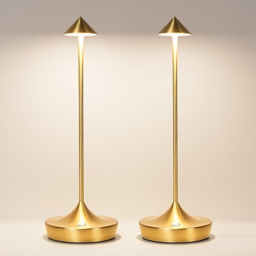 2 Pack Cordless Table Lamp, Rechargeable 6000mAh Battery Table Light by SIKEVHT
