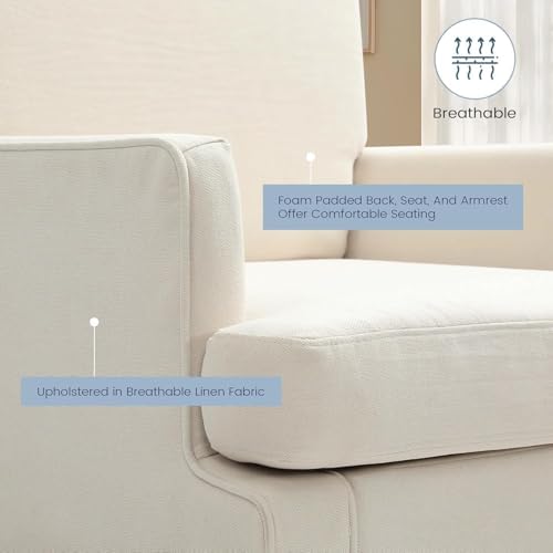 Kromax Accent Chair for Living Room, No Screws Assembly Required, Beige - Image 5