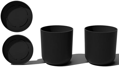 Veradek Mason Series Lima Planter & Drip Tray - Large Round Outdoor Planter by VeradekOutdoor