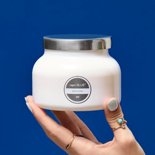 Capri Blue Volcano Scented, Glass Jar Candles for Home with Tropical Fruit & Sugared Citrus, Soy Wax Blend, White Color (19 Oz) (Pack of 2) - Image 4