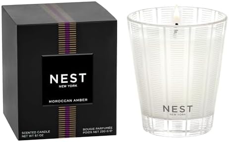 NEST New York Scented Classic Candle, Moroccan Amber - 8.1 oz - Up to 60-Hour Burn Time - Reusable Glass Vessel by Unknown
