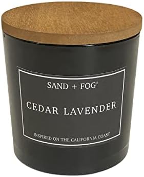 Sand + Fog Scented Candles - Cedar Lavender - Additional Scents and Sizes - 3 Wicks 100% Cotton Lead-Free - Luxury Air Freshening Jar Candles - Perfect Home Decor - 21 oz by SandFogHome