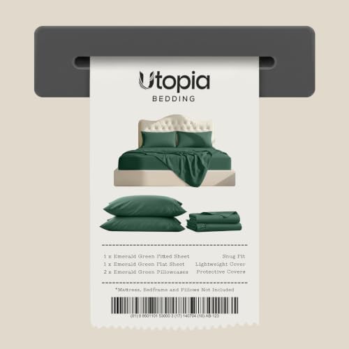 Cal King Sheets Set, 4 Pieces 16" Deep Pocket Bed Sheets, Emerald Green - Image 7