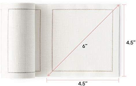 Linen Cocktail Napkin - 4.3 x 4.3 in - 50 units per roll - Cream - Image 5