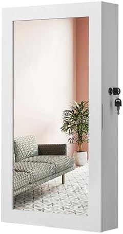 SONGMICS Lockable Jewelry Cabinet Armoire with Mirror, Wall-Mounted by SONGMICSbySONGMICSHOME