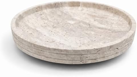 Crafters Stone Decorative Bowl Round Catchall Tray – Handmade Natural Stone Bowl (10”) – Storage Bowl/Decorative Bowl Modern Tray for Entryway Keys, Jewelry, Vanity, Coffee Table Decor (Beigge) by Unknown
