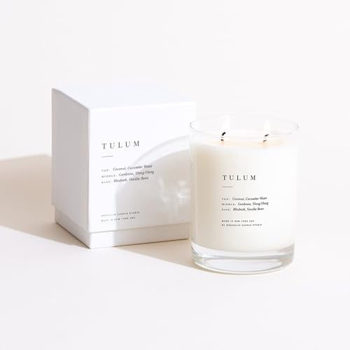 Brooklyn Candle Studio Tulum Classic 2 Wick Candle - Luxury Scented Candle, Vegan Soy Wax, Hand Poured in The USA, 70 Hour Slow Burn Time - 13oz - Image 2