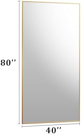 BEAUTYPEAK 80"x40" Rectangle Full Body Floor Mirrors, Full Length Mirror - Image 6