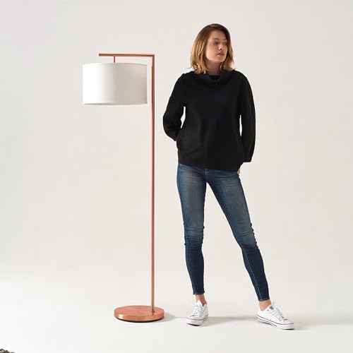 Brightech Montage Modern Floor Lamp, LED Floor Lamp for Living Rooms & Offices - Tall Standing Lamp for Bedroom Reading - Corner Pole Lamp for Contemporary Home Decor - Rose Gold - Image 3