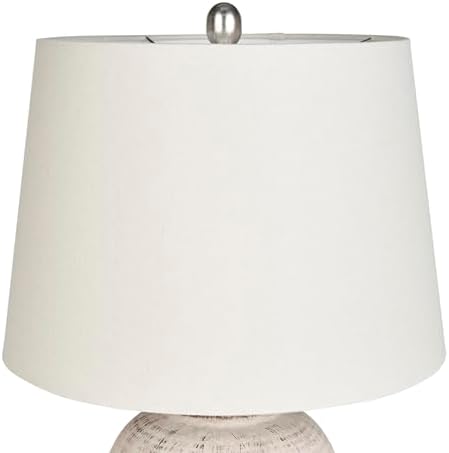 Nourison Home 23" Distressed Cream/Beige Rustic Ceramic Jar Table Lamp for Bedroom, Living Room, Dining Office, with Ivory Shade - Image 6