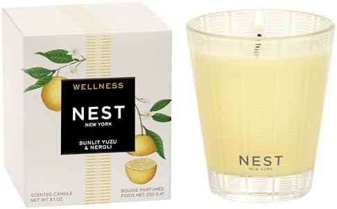 NEST New York Scented Classic Candle, Sunlit Yuzu & Neroli - 8.1 oz - Up to 60-Hour Burn Time - Reusable Glass Vessel by Unknown