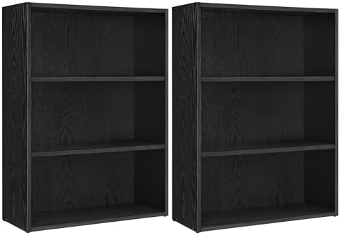 VASAGLE Set of 2 3-Tier Open Bookshelves, 23.6 Inches Wide by VASAGLEbySONGMICSHOME