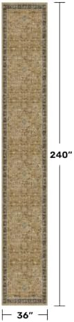 Hazo Haus Washable Earthy Tone 3x20 Extra Long Hallway Runner Rug, Boho Kitchen Floor Rug Indoor, Non-Slip Stain & Fade Resistant, Vintage Rustic Brown and Charcoal Olive Floral Décor - Image 2