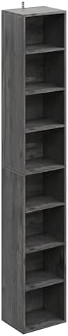 IRONCK Tall Narrow Bookshelf 8 Tiers, Compact Corner Bookcase, Floor Standing Display Storage Shelves 71 in Tall, Easy to Match for Living Room, Office, Study, Bedroom by IRONCK
