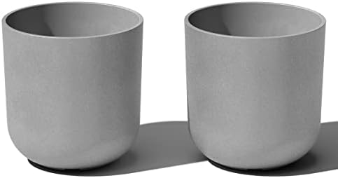Veradek Round Lima Plastic Planter Pots for Indoor/Outdoor Garden Use, Gray, Suitable for Small to Large Succulent Plants, Flowers, Modern Interior Plants by VeradekOutdoor