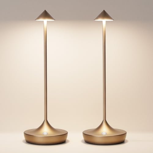 2 Pack Cordless Table Lamp, Rechargeable 6000mAh Battery Table Light by SIKEVHT