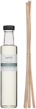 LAFCO New York Reed Diffuser Refill, Fresh Cut Gardenia - 8.4 oz - Up to 4-Month Fragrance Life - Includes Natural Wood Reeds - Free of Dyes & Propellants - Made in The USA by Unknown