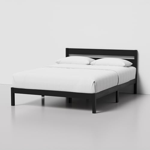 LIFEMENT Queen Bed Frame with Headboard Classic Wood Platform, Noise Free, Under Bed Storage, No Box Spring Needed, Easy Assembly, Black - Image 4