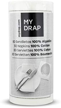 MY DRAP Cocktail Napkins, Single-use Cotton Coaster on a Roll 4.5 x 4.5 in (50 Napkins, Taupe) - Image 4