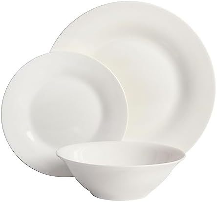 Gibson Home Zen Buffet Round 12 Piece Porcelain Chip and Scratch Resistant Dinnerware Plates and Bowls Set, Scratch & Chip Resistant - Image 4