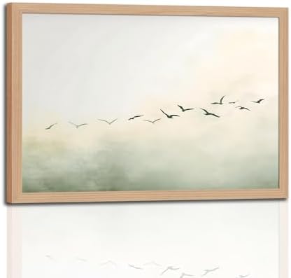 skysoon Minimalist Bird Wall Art, Neutral Abstract Landscape Canvas Print by Unknown