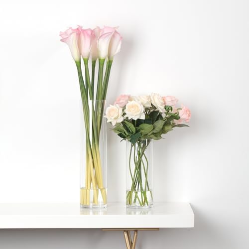 WGVI Quality Thick Weighted Tall Clear Cylinder Glass Vases, 4" W x 16" H, Flower Arrangement Floating Candle Holders Wedding Centerpieces Event Floral Container Accent Home Decor, 1 Piece - Image 5