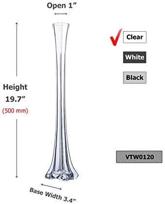 WGV Eiffel Tower Vase Bulk, Open 1", Height 20", (Multiple Sizes Choices) Clear Glass Floral Container with Sturdy Base, Flower Centerpiece for Wedding Event Home Decor, Arts Crafts, 12 Pieces - Image 2
