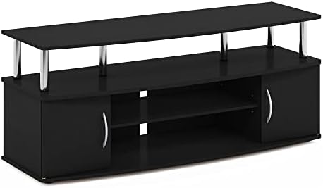Furinno JAYA Large Entertainment Stand for TV Up to 55 Inch, Americano/Chrome - Image 6