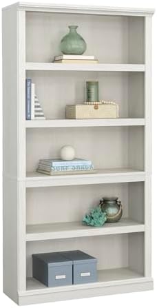 Sauder 5 Tier Book Shelf Wooden Bookcase Multipurpose Bookshelf for Home Office, Living Room, in Glacier Oak - Image 6