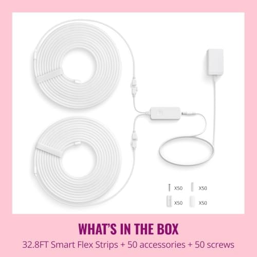 WiZ Connected Neon Smart Flex Strip, 32.8 ft (Two 16.4ft Flex LED Strips), 16 Million Colors, Shades of White, RGBIC Lighting, Connects to Wi-Fi, Voice/App Control - Image 2