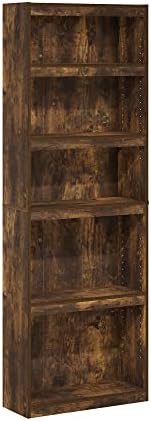 Furinno Jaya 5-Tier Book Shelf, Open Shelf Bookshelf, Amber Oak - Image 6