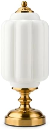 UMEXUS Vintage Cordless Rechargeable Table Lamp, Antique Brass, White Glass by UMEXUS