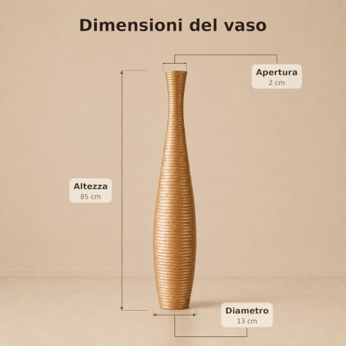Leewadee Large Floor Vase 34 inches Mango Wood for Pampas Grass, Dried Flowers - Image 5