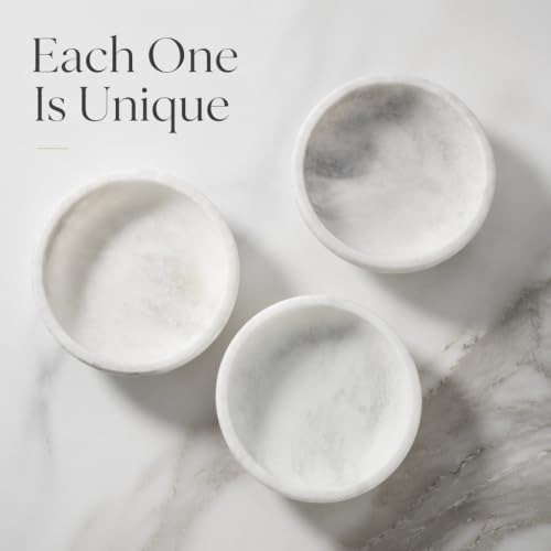 Koville Marble Decorative Bowl, 7.4" Natural Stone Bowl for Key Jewelry Entryway Table Catch all, Aesthetic Modern Fruit Bowl for Kitchen Counter Home Coffee Table Decor Centerpiece(Grigio Fantasy) - Image 3