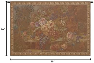 Decorative Bouquet with Grapes Red Floral Tapestry Wall Hanging 26 x 39 in - Image 6