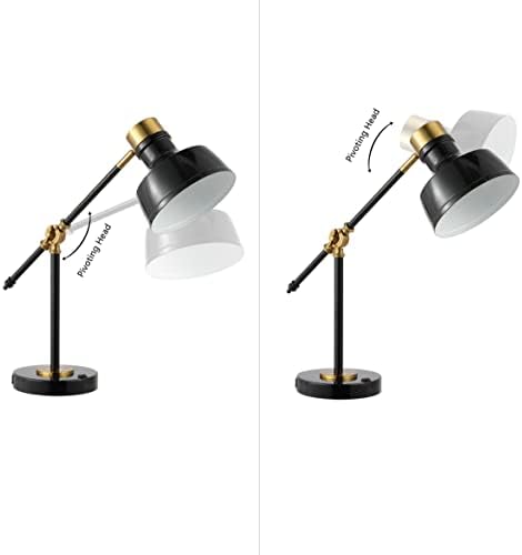 JONATHAN Y Allegra Metal Task Desk Lamp USB Port 18.5", Black/Brass Gold - Image 4