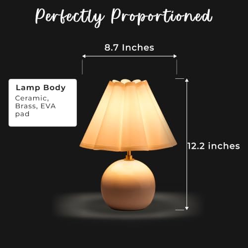 Pooky Lighting Cecily Rechargeable Ceramic Table Lamp 15" - Cordless Lamp - Image 7