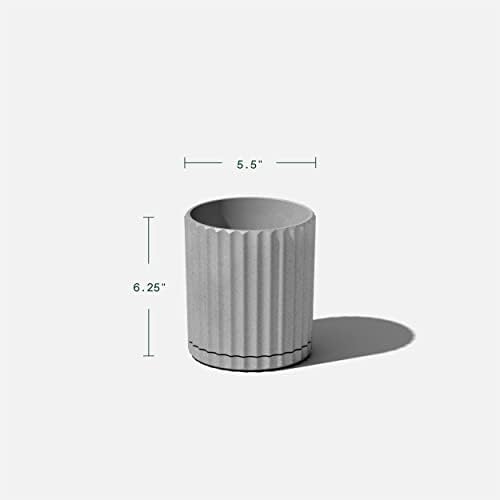 Veradek Demi Series Demi 6" Planter w/Tray - Grey, 2 Pack - Image 3