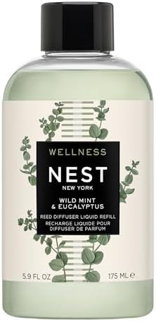 NEST New York Reed Diffuser Liquid Refill, Wild Mint & Eucalyptus - 5.9 fl oz - Fragrance for Up to 90 Days - Flame Free by Unknown