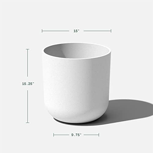 Veradek Round Lima Plastic Planter Pots for Indoor/Outdoor Garden Use, White, Suitable for Small to Large Succulent Plants, Flowers, Modern Interior Plants - Image 3