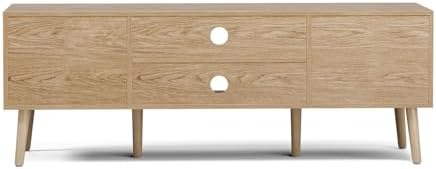 LCRBOL TV Stand with Fluted Doors for TVs up to 65", Modern, Natural - Image 7