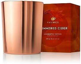 Thymes Scented Candles for Home Decor - Luxury Home Fragrance Gifts for Women & Men - Fall Candles with Warm Notes of Apple, Clove, & Cardamom - Rose Gold Votive (Simmered Cider, 2 oz) by Unknown