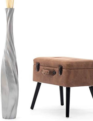 Leewadee Large Floor Vase 34 inches Mango Wood for Pampas Grass, Dried Flowers by Leewadee