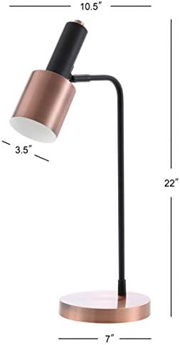 JONATHAN Y Brady Metal LED Task Table Lamp 22" Desk Light, Copper/Black - Image 4