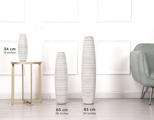 Leewadee Decorative Tall Floor Vase for Living Room Decor, 26 inches, White Wash, Resin - Image 5