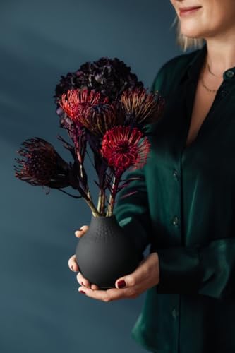 Villeroy & Boch Collier Noir Small Vase : Perle, 4.25 in, Premium Porcelain, Black - Image 2