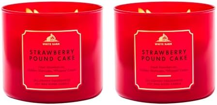 Bath & Body Works 3-Wick Candle, Strawberry Pound Cake, 2 Pack by BathBodyWorks