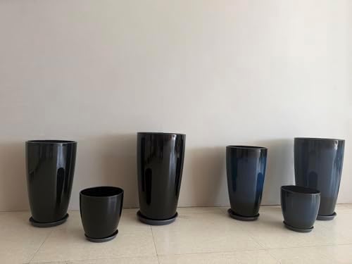 24/21/11 Inch Tall Planter Pots Garden Plastic Planters - Set of 3 for Indoor & Outdoor Use - Decorative Lightweight Flower Pots - Image 3